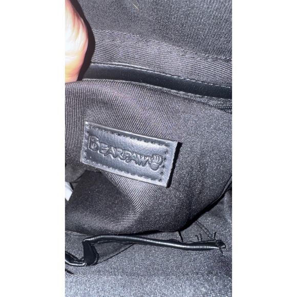 Bearpaw Sherpa Faux Shearling PVC Backpack Black Cream BWBBPW0001 NWT 9.5x11x3" - Picture 8 of 13